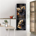 Black Cool Refrigerator Stickers Full Door Mural Cover Adhesive PVC Photo Wallpaper Sticker for Fridge Kitchen Decor Waterproof.
