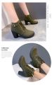 Korean fashion boots for women ladies ankle Pointed Toe Short Boots Casual box Heels Shoes. 