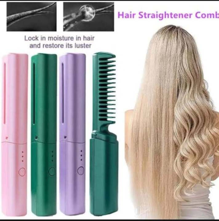 Rechargeable Mini Hair Straightener, Portable Usb Mini Cordless Flat Iron  Hair Straightener Brush,