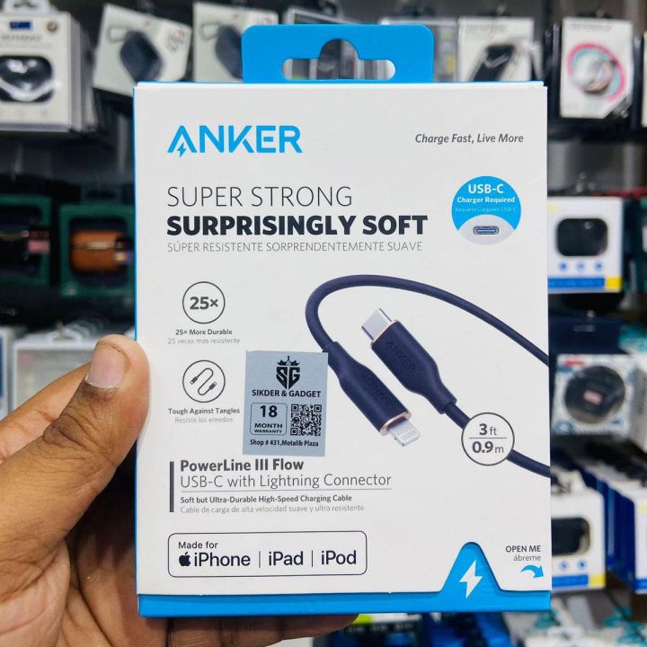 Anker Powerline III Flow USB-C to Lightning Cable-3ft