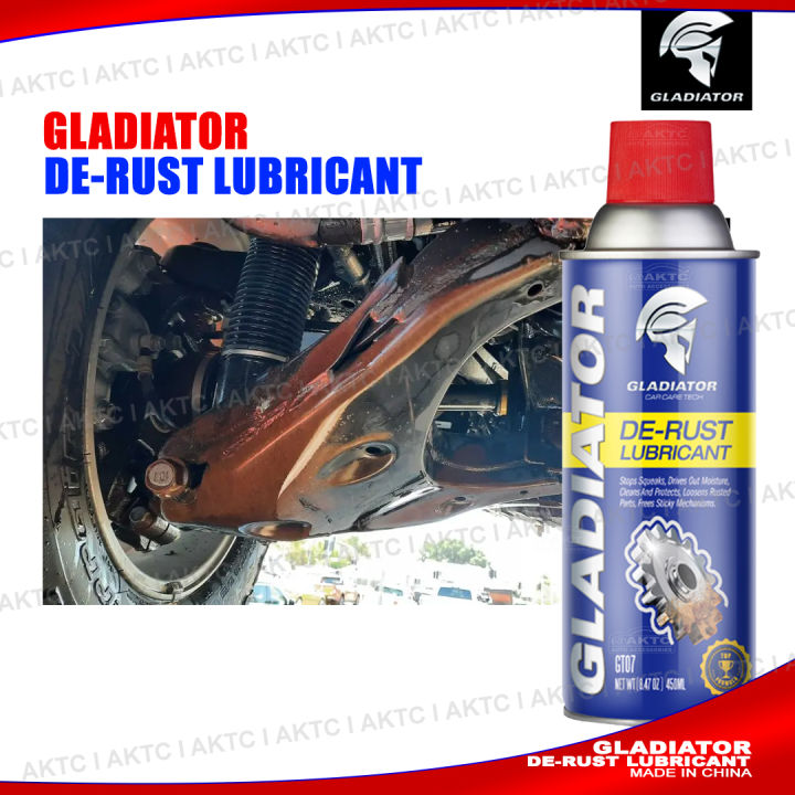 Gladiator Rusting GLADIATOR DE-RUST Lubricating Spray Anti rust – Ultimate Rust Remover ...