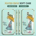 For Realme X Back Cover Luxury 6D Plating Lovly Girl Side Pattern Soft Silicone Square Mobile Phone Case. 