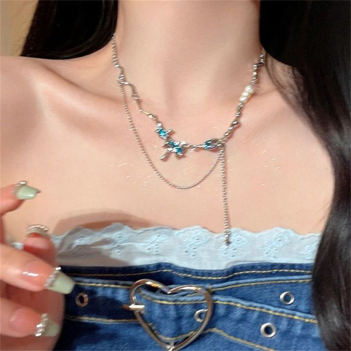 Double%20Layer%20Star%20Pendant%20Necklace%20for%20Women%20Alloy%20Silver%20Trendy%20Clavicle%20Chain%20-%20Image%206