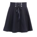 Women's Basic Versatile Flared Casual Mini Skater Skirt High Waisted School Skirt Goth Skirt Punk Skirt Black Skirt Harajuku.
