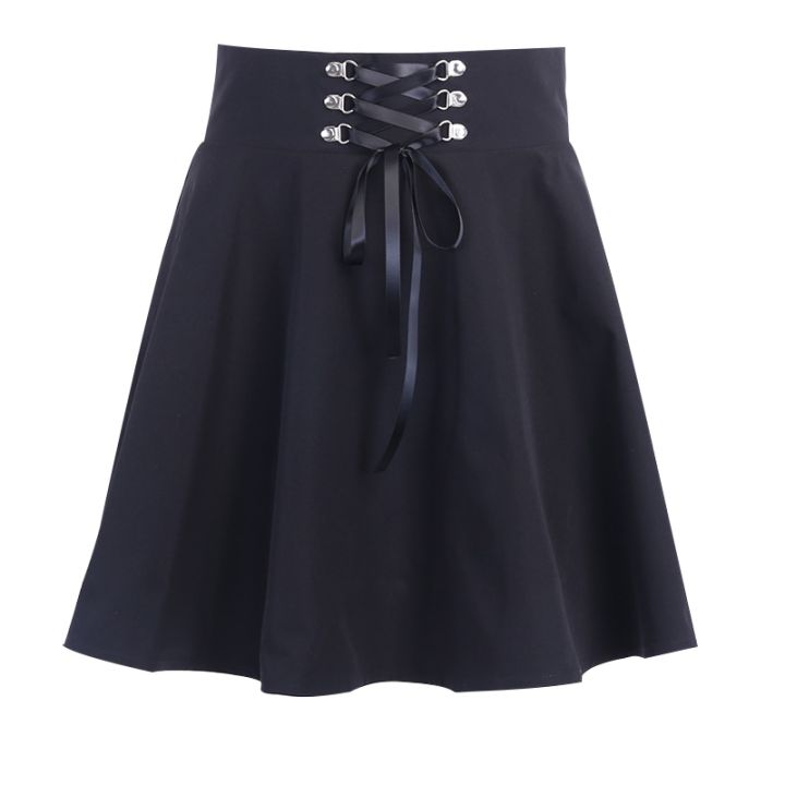 Women's%20Basic%20Versatile%20Flared%20Casual%20Mini%20Skater%20Skirt%20High%20Waisted%20School%20Skirt%20Goth%20Skirt%20Punk%20Skirt%20Black%20Skirt%20Harajuku%20-%20Image%204