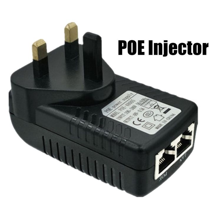 100Mbps Passive UK Plug CCTV IP Camera Power Supply Adapter. POE Injector POE Switch Adaptors Over Ethernet