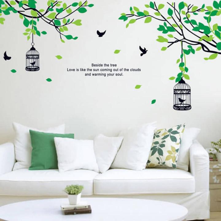 Tree branch bird nest removable romantic wall sticker tv head sofa Decoration