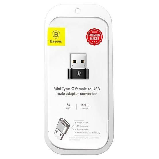 Baseus USB Male to Type C Female Charger OTG Adapter 5A Converter ...