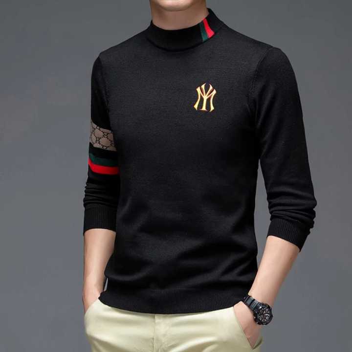 Long Sleeve YM Black T-shirt for Boys