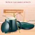 Ceramic Coffee Mugs with Temperature Control, Milk Heater, Thermal Insulation Pad, Tea Cup Set, Creative Coaster, 350ml.