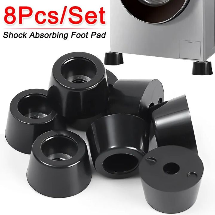 【hot】 8Pcs Washing Machine Shock-Absorb Rubber Foot Pad Cabinet Bed Table Box Conical Rubber Shock Pad Floor Protector Furniture Parts