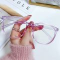 2021 Round Computer Glasses Anti Blue Light Glasses Blocking Men Women Super Light Frame Eyeglasses Pink Clear Spectacles.