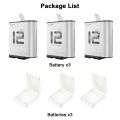 TELESIN Endurence Battery For GoPro Hero 12 11 10 9 1750 mAh Battery 3 Slots TF Card Battery Storage Charger Box For Gopro 12.