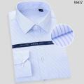 High Quality Non-ironing Men Dress Long Sleeve Shirt 2022 New Solid Male Plus Size Regular Fit Stripe Business Shirt White Blue. 