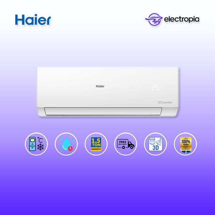Haier CleanCool 1.5ton Inverter HSU-18CleanCool:(INV)(3DF)(QA) with Official Warrenty