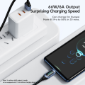 Toocki Digital Display USB Type C Cable Fast Charge 6A 66W USB C Charging Data Cable For Huawei Mate 50 40 Pro Xiaomi Samsung. 