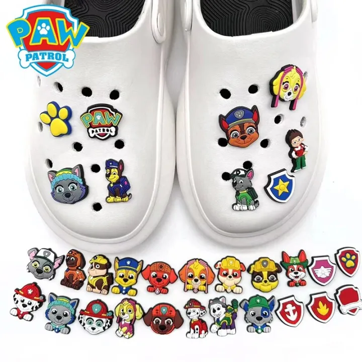Paw Patrol Chase Crocs Charms Accessories Shoe Buckle Wholesale Sky DIY Cartoon Sneakers Shoes Decoration Kids X-mas Party Gift
