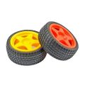 65mm Red - Classic PVC Plastic Wheel Set of 2 Pieces. 