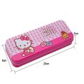 Pink Kawaii KT Cat Double Layer Metal Pencil Case Office School Supplies HELLO Cat Stationery Storage Pencil Cases Child Gift.