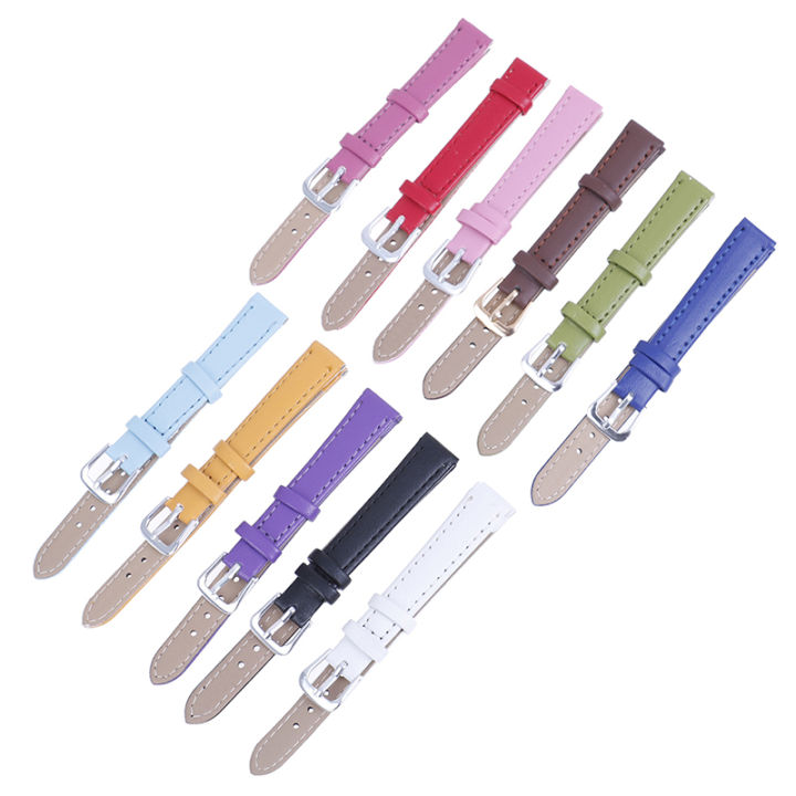 12mm plain weave PU leather strap watchband new candy colors watch straps GJCUTE