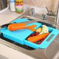3 in 1 Chopping Board with Tray and Strainer , Plastic Cutting Board for Meats Vegetables Fruits Chicken Set of 1 Chopping Boards.