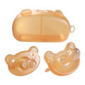 Liquid super soft bear pacifier anti-colic silicone baby sleeping baby play mouth color box. 