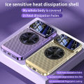 Alien Heat Dissipation Magnetic Case For iPhone 13 11 12 14 15 Pro Max Electroplated Mesh Magsafe Glass Lens Enlarge logo Phone Cover. 