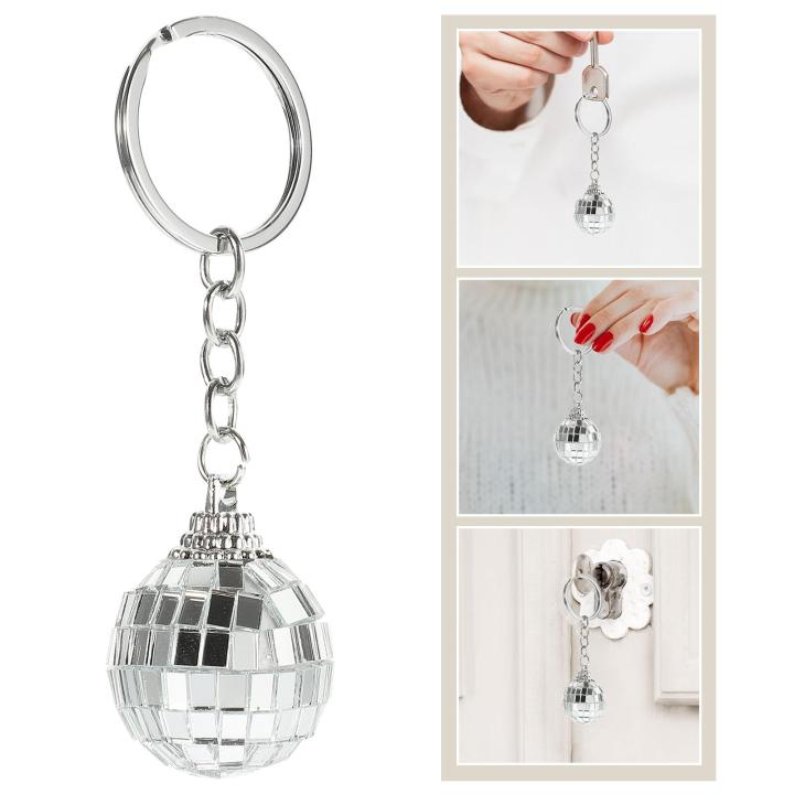 Exquisite Keychain Pendant Decor Decorative Bag Mirror Disco Ball Hanging Multi-function Mini Ornament