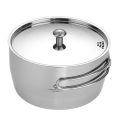 CAMPINGMOON Stainless Steel Pot Compact and Versatile Cookware for Camping and Hiking. 
