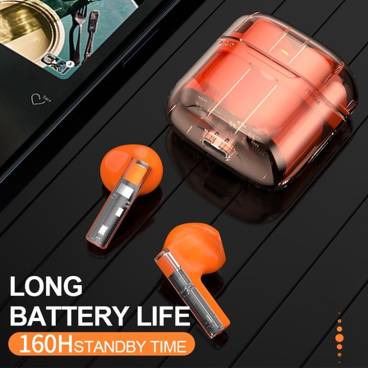 【FUPANG】Yx06 TWS wireless earphone portable Bluetooth earbuds cool  in-ear sports transparent case headphone