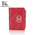 LouisWill Women Short Wallets Women's Short Exquisite Stitching Diamond Check Zipper Wallet Soft PU Handbags for Women Female Short Purse Clutch Bags Cards Bags Large Capacity Wallets. 