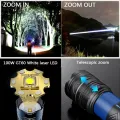 20000LM Most Powerful LED Flashlight Super Bright Long Range Torch Type-C Charging Tactical Flashlight With Power Display. 
