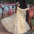 White Women's Han Chinese Clothing Ancient Costume Summer Improved Dress Super Fairy Style Flow Fairy Skirt with Wide Sleeves Ancient Style Summer.