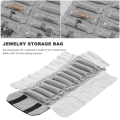 Jewelery roll Jewelery bag, made of flannel, for ring, for jewelry storage when traveling - Black, Gray, Small. 