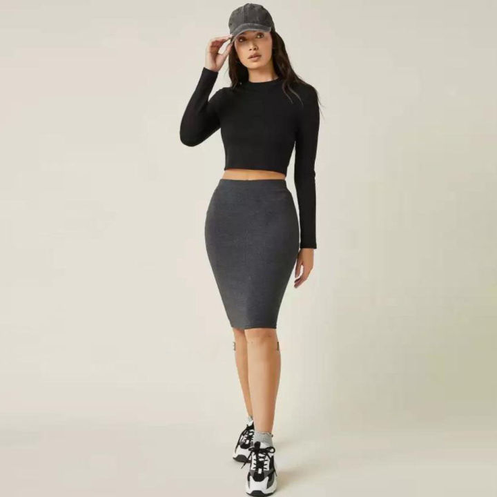Full sleeve round neck crop tops blouse for women - Bd royal Culture