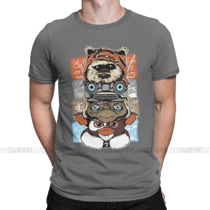 Novelty 80s Horror Christmas Movie Lcon T-Shirt Men Cotton T Shirts Gremlins Gizmo Monster Gremlin Tee Shirt Plus Size Clothing