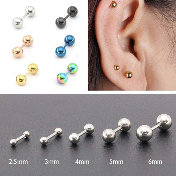 Daith Piercing 6mm 5pcs 16G Tragus Helix Bar Ball Stainless Steel