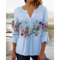 Women's Summer V-Neck Tops T-Shirts Ladies Floral Casual Blouse Tee Plus Size. 