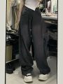 Large Size Straight Jeans for Fat Girls Spring and Autumn New American StylevibeFenggao Street Slimming and Wide Leg Mop Pants. 