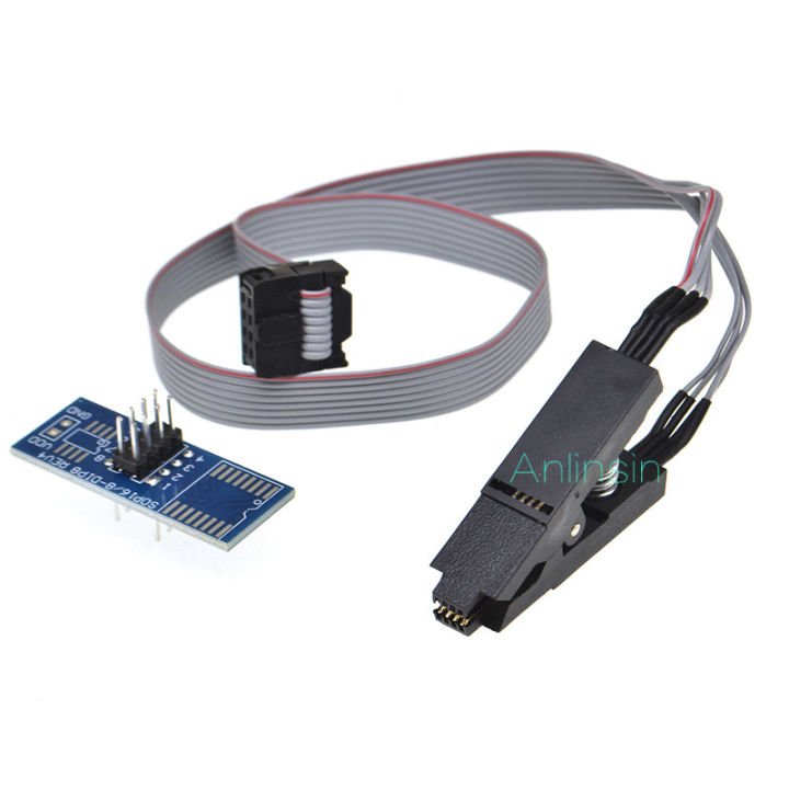SOIC8 SOP8 FLASH CHIP IC Test Clips Socket Adapter BIOS/24/25/93 Programmer 24C W25Q SOP8 TO DIP8 SPI BIOS FLASH