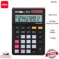 Deli M01320 Desk Calculator - 12 Digit - Black.