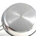 Stainless Steel Special Frying Pan with SS Handle - 26cm - Silver. 