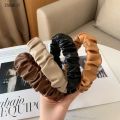 Vintage PU Leather Hair Bands for Women Grils Simple Solid Headband Hair Band Female Hair Hoop Hair Accessories Handmade Bezel. 