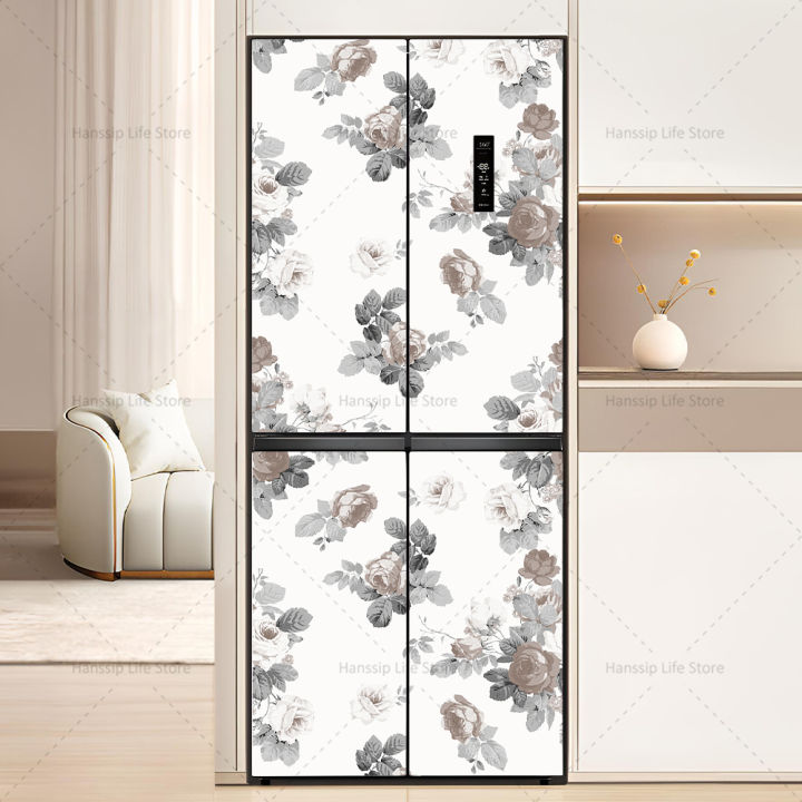 Retro%20Graffiti%20Poster%20Stickers%20Fridge%20Door%20Decals%20Waterproof%20PVC%20Tiling%20Floral%20Pattern%20Refrigerator%20Door%20Cover%20Kitchen%20Decor%20-%20Image%205