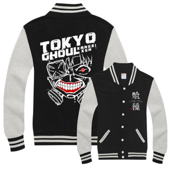 Anime Tokyo Ghoul Kaneki Ken Jacket Casual Hoodies Baseball Uniform Men's Women's Varsity Coat Cosplay Collection