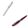 Jinhao 250 Frosted White Gold Fountain Pen M Nib Fountain Pen & JINHAO X450 18 KGP 0.7mm Broad Nib Fountain Pen Red. 