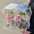 Acrylic Flower Box Wedding Keepsake Acrylic Display Case for Collectibles Clear Flower Bouquet Storage Box Floral Box Gift Box. 