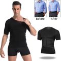 Men Body Toning T-Shirt Body Shaper Corrective sture Shirt Slimming Belt Belly Abdomen Fat Burning Compression Corset. 