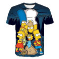 Disney Simpsons Cartoon Anime Simpson 3D Print Streetwear Men Women Fashion Oversized T Shirt Kids Boys Girls Tees Tops. 
