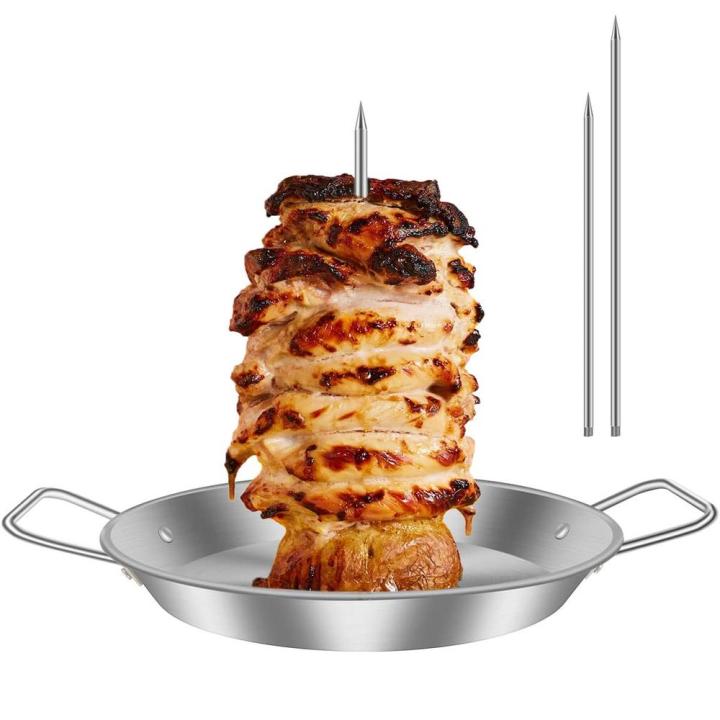 Heat-Resistant Vertical Kebab Stand Detachable Easy-to-Clean Stainless Steel Skewer Grill Rack Multi-Size Spikes Stainless